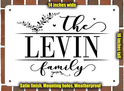 Levin Family Decorative Metal Door or Wall Plaque (Style 2)