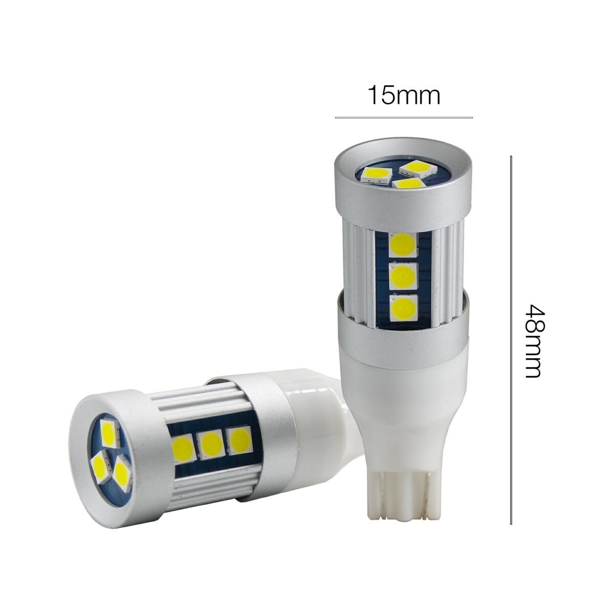 Kit 2 lampadine led T15 CANBUS no polarity 15 led 6500k 10-18V