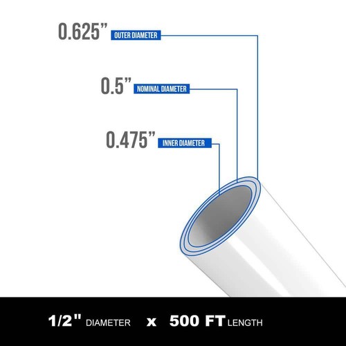 PLUMBFLEX PEX Pipe 1/2"x500' Potable Water Tubing for Residential/Commercial Use - Picture 3 of 7
