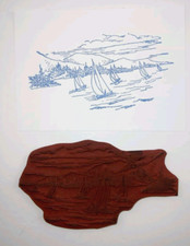 Sailboating Waterscape Water Sport Unmounted Rubber Stamp