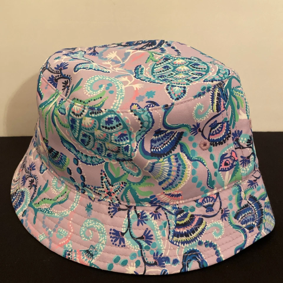 Sombrero cubo de diseñador de poliéster púrpura para mujer Lilly Pulitzer talla única Foto 4 de 4