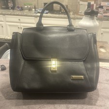Tahari Black Leather Handbag With Strap