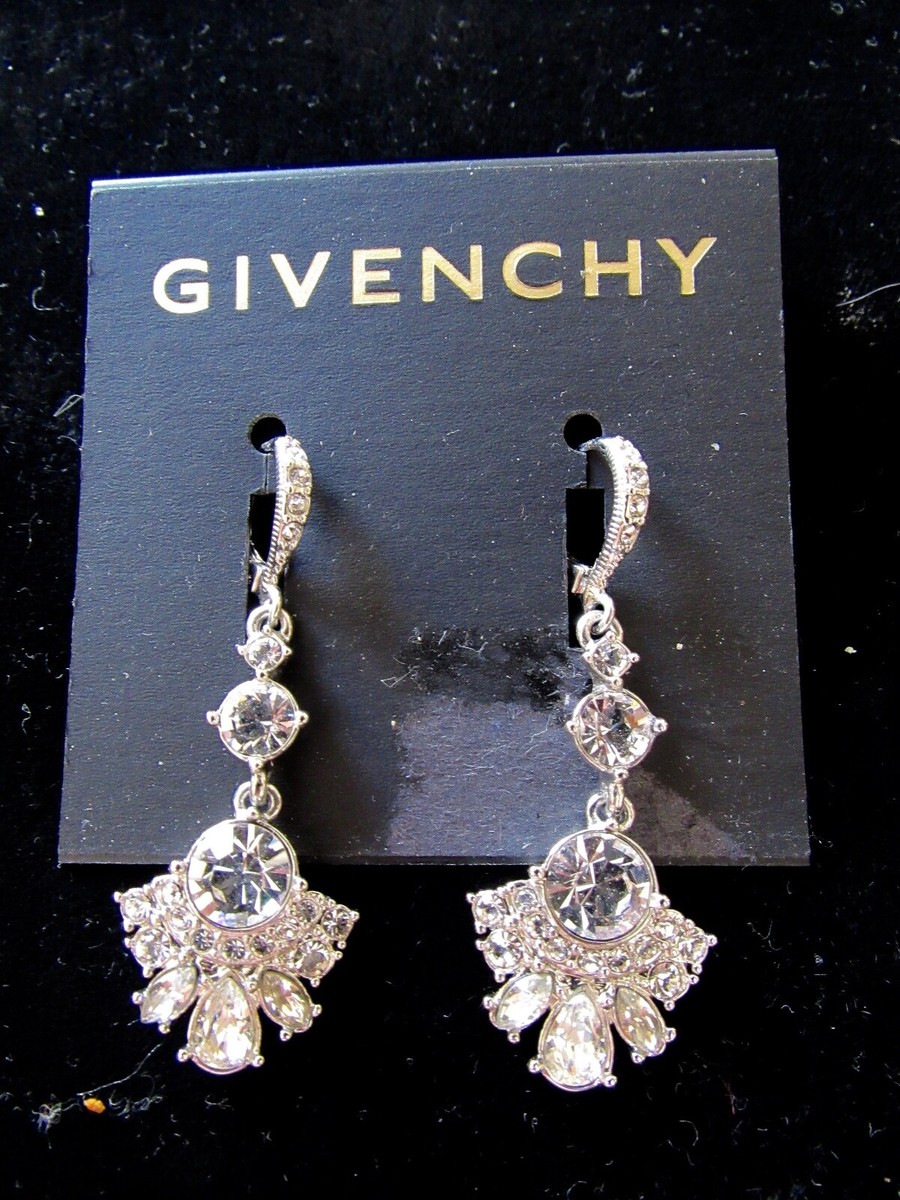 GIVENCHY シッフアッフトロストリンクフティ BMJ0FH3Y6V 001 Stunning Signed GIVENCHY Rhinestone Drop/Dangle Pierced