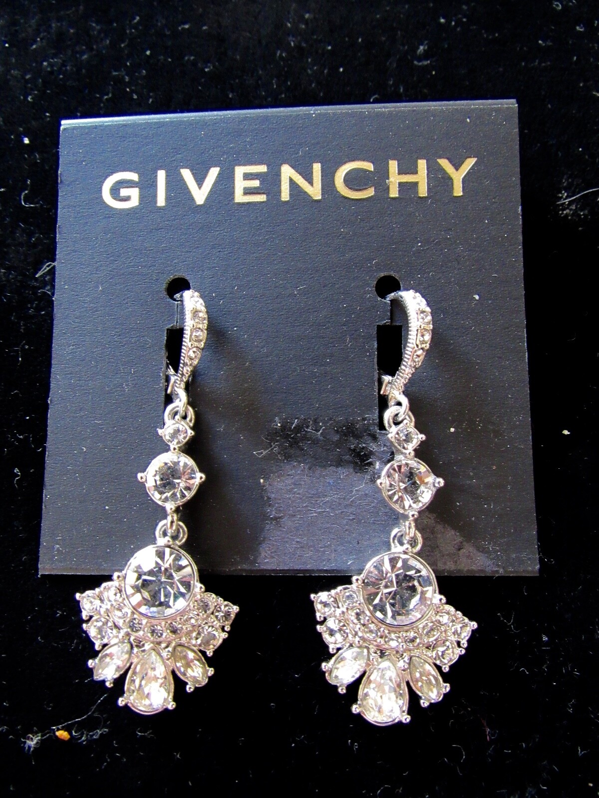 Stunning Signed GIVENCHY Rhinestone Drop/Dangle P… - image 4