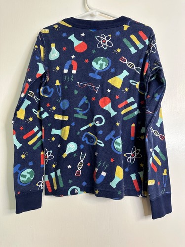 Hanna Andersson Size 130 7-8 Navy Science Equipment Tools Organic Pajamas LJs - Picture 8 of 10