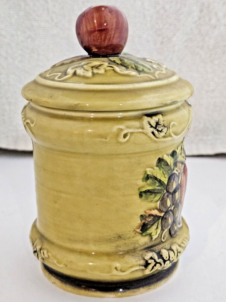 Vintage Lefton Ceramic Honey Jar/Jelly Jar with Lid and Spoon 3D
