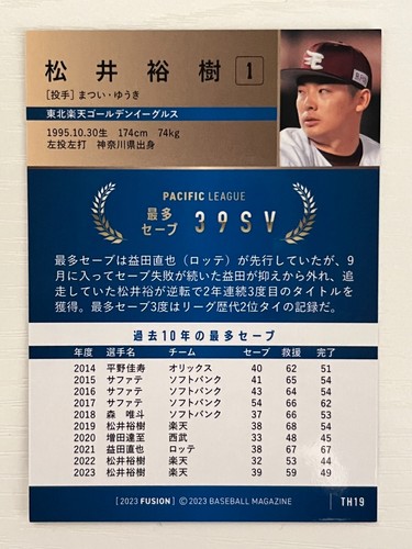 Tarjeta de béisbol Yuki Matsui BBM Fusion 2023 #03 San Diego Padres Rakuten Eagles - Imagen 6 de 7