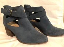 Sole Society Azure Blue Suede Criss Cross Ankle Booties 7.5 M