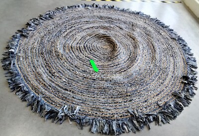IVORY / DENIM 7' X 7' RD Broken Thread Rug, Reduced Price 1172749829 CAP206D-7R