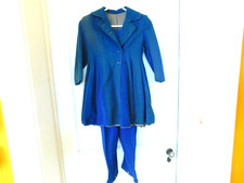 Vintage Child's 1940's Girl's Blue Wool Coat with Leggings -AS IS