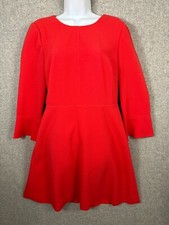 J.Crew Size 10 Womens Dress Coral Orange Flared Wrists Zip Classic Zip