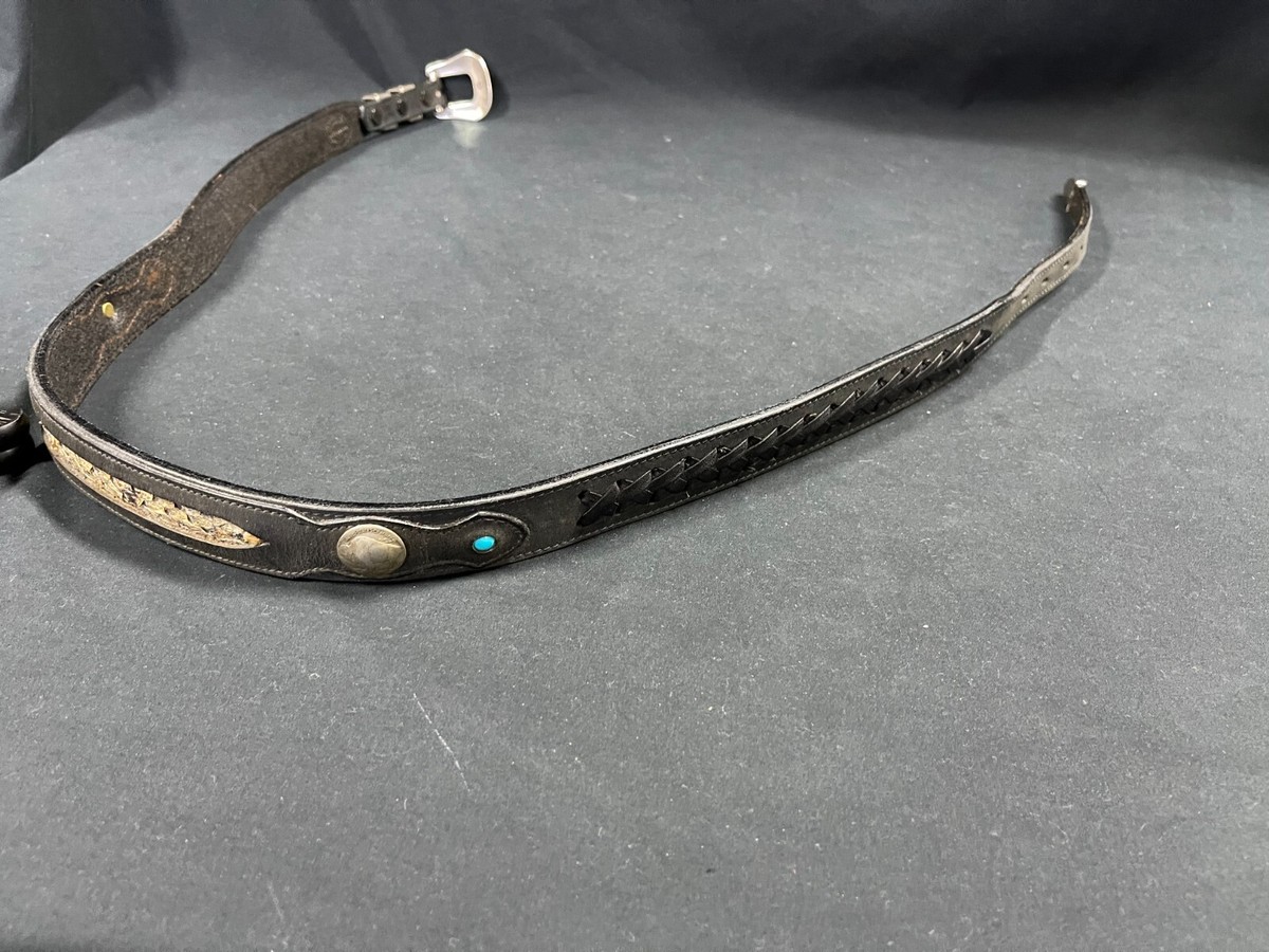 Appaloosa Durango Handmade Leather Belt Black Indian Head  display picture 3