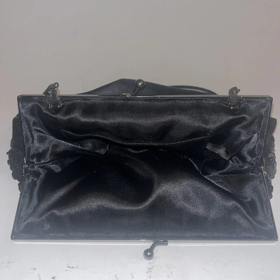 Bolso de Maquillaje Lancome Paris Vintage Lentejuelas Negras Cierre a Presión Foto 4 de 4