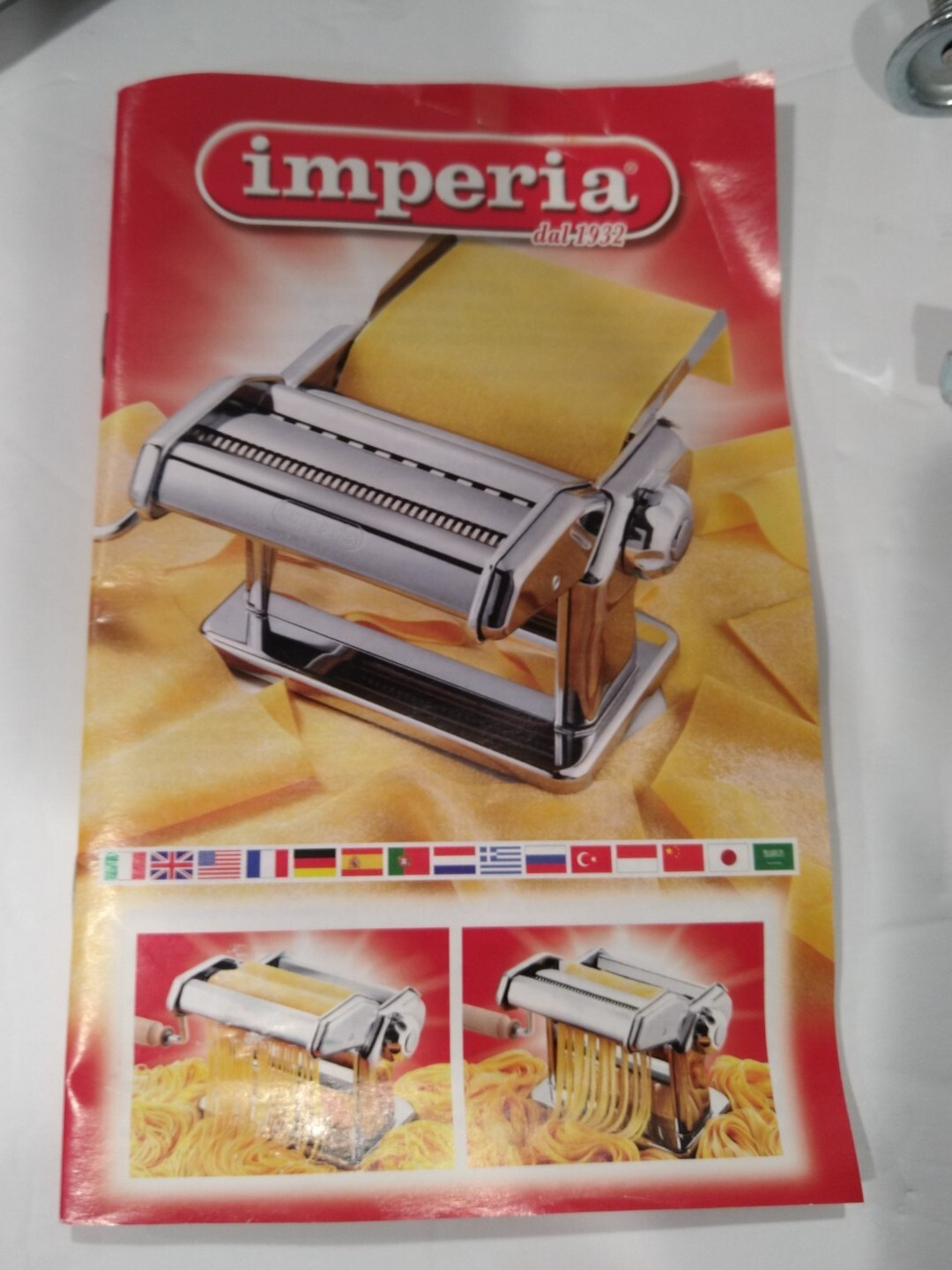 IMPERIA Italian Pasta Machine Maker Made in Italy 10024 With Booklet Stainless
