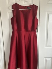 Tahari Arthur Levine Red Dress Size 6 sleeveless Zipper Back NWT MSRP $209