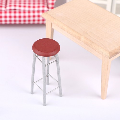 112 Dollhouse Miniature Bar Stool Chair High Stool Round Stool