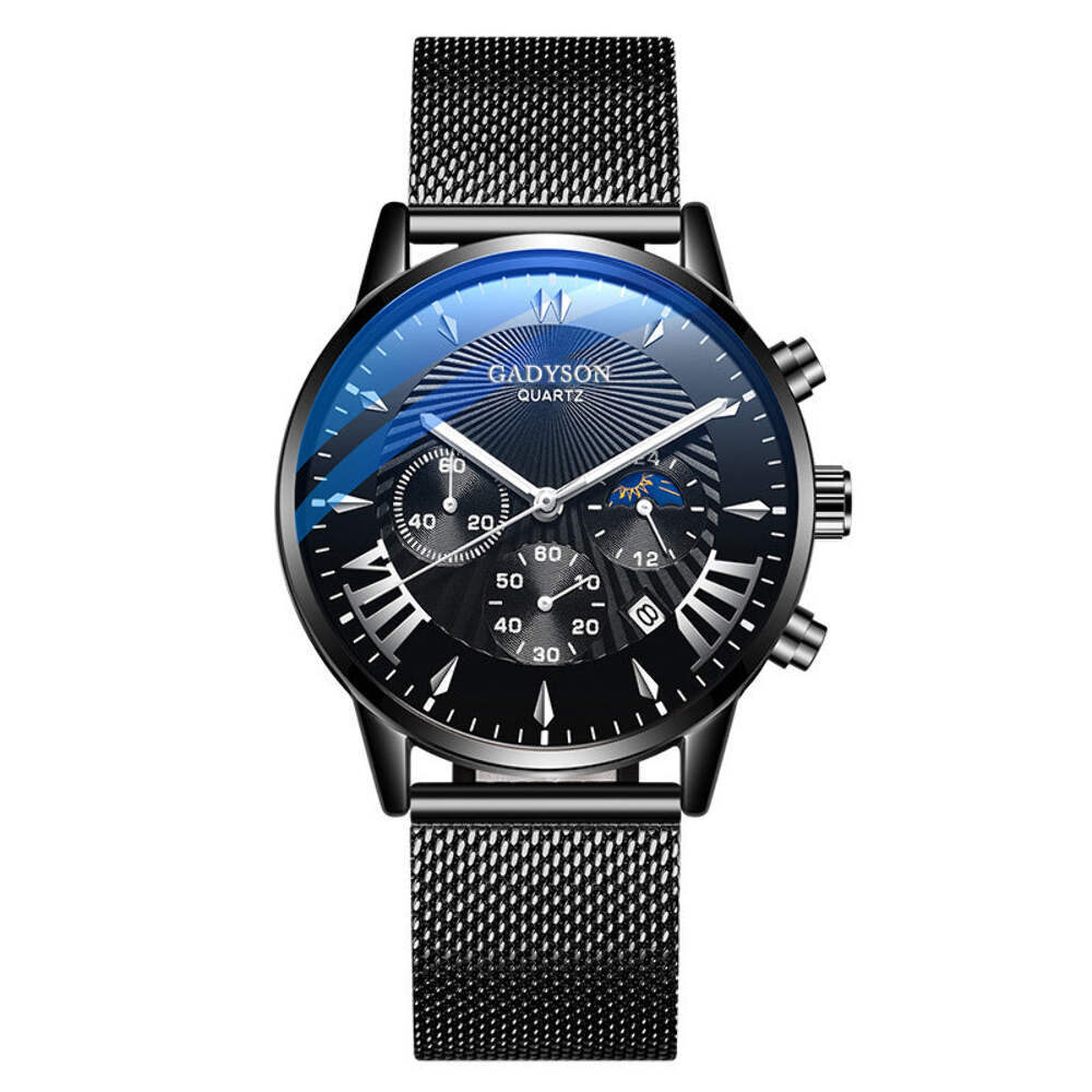 Men's High-End Stainless Steel Watch with Calendar Feature and Buckle Closure