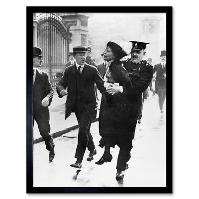 Emmeline Pankhurst Suffragette verhaftet 1914 Foto Wandbild Kunstdruck gerahmt 12x16
