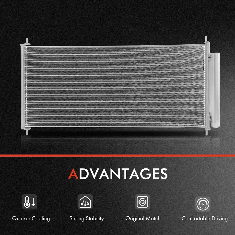 Kit de montaje de condensador y ventilador de refrigeración de CA de 3 piezas para Honda Insight 2010-2014 L4 1,3 L Foto 4 de 4