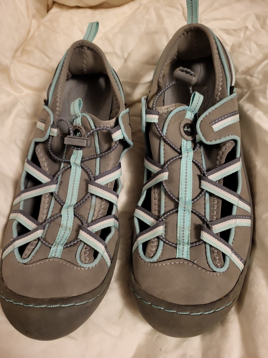 J-41 All Terra Traction Women's M Sporty Slip on Water Ready Sandals  Grey