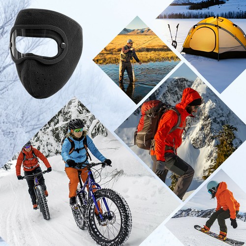 Full Face Mask Windproof Ski Fleece Breathable Balaclava with HD Goggles Masks - Picture 10 of 24