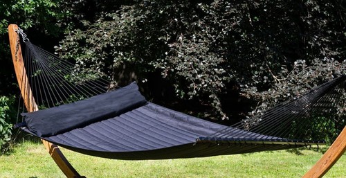 MacaMex California Black - Hamaca de doble barra acolchada resistente a la intemperie (FSC™ z... - Imagen 8 de 9