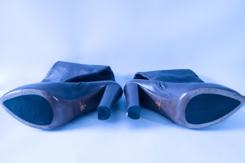 PRADA graue ECHT LEDER Overknee High Heel STIEFEL ITALY Größe: 39 1/2 - Bild 9 von 13