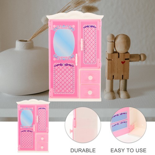 Mini Wardrobe Toys Dollhouse Storage Cabinet Uncolored Furniture Model - Picture 10 of 12