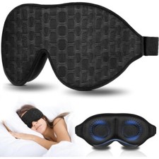 Sleep Mask 3D Deep Contoured Soft Breathable w/ Adjustable Strap Lot of 3