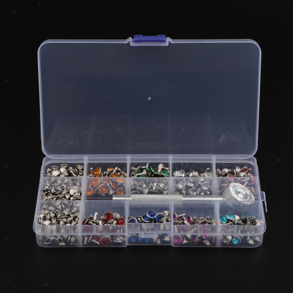 120 Strassnieten 8 Mm Für Leder & Kleidung – Mit Nietenkappen, Bunt, Für DIY Und Bastelprojekte