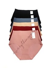 Lady Polyamide Invisible No Show Seamless Laser Cut High Waist Brief Panty M-2XL