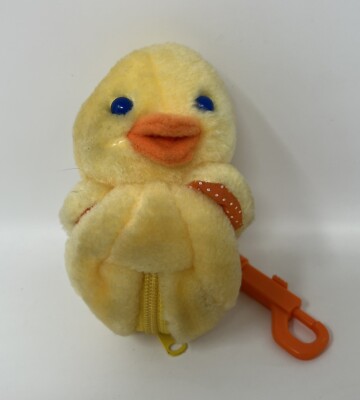 Avon Chick Purse Pal Change Coins Clip Plush Stuffed Animal Soft Toy 1989 Easter