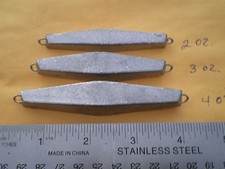 30 DIAMOND STYLE  JIG LURE, 4, 3, 2 OZ. 10 EACH, S. STEEL WIRE EYE, SALTWATER
