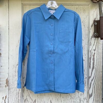 The Tog Shop Button Front Cotton Top Woman's Size PS Blue New With Tags