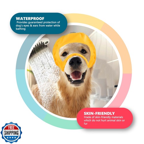 LeongLzt Verstellbare Hunde Duschhaube Wasserdicht Badekappe für Hundeaugen und Ohren, - Bild 3 von 5