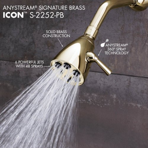 S-2252-PB Signature Messing Icon Anystream Hochdruck verstellbarer Duschkopf - Bild 6 von 9