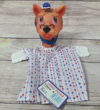 Vintage Big Bad Wolf Lobo Feroz Hand Puppet Rubber Head 12.5" Made in Argentina