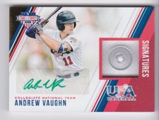 ANDREW VAUGHN 2018 USA Stars Stripes Rookie RC Jersey Button Green Auto Signed/8