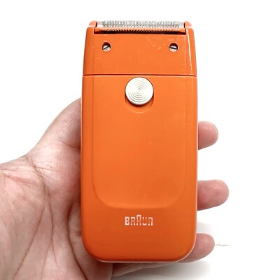 BRAUN Lady 5650 Orange Electric Shaver Dual Voltage Vintage TESTED