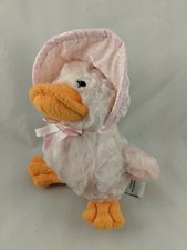 Dakin Pink Duck Quackers Plush Bonnet 7 Inch Stuffed Animal toy