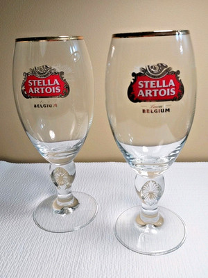 40cl Stella Artois Belgium  Special Edition 600 yrs  Beer Chalice - Set of 2