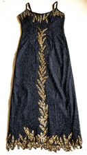 VINTAGE Womens Dress-JASZ COUTURE by ADAGIO BELLA-black silk beaded gown maxi-14