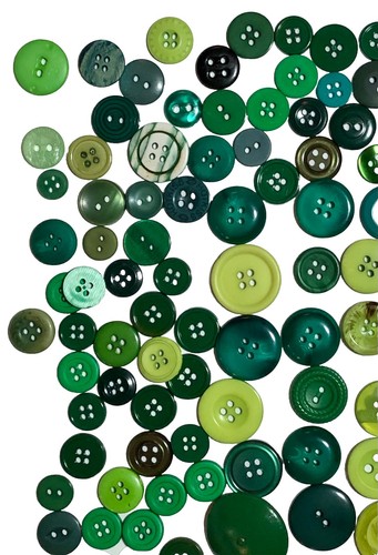 SHADES of GREEN Sewing Buttons Lot 230+ Junk Journals Crafts DIY - Picture 4 of 6