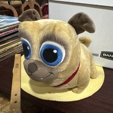 Disney Store Puppy Dog Pals Rolly 11" Stuffed Plush - Tan Red Collar - Blue Eyes