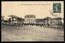 Old postcard Bourganeuf, Ecole primare supérieure de garcons 