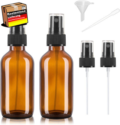 Kleine Glas-Sprühflasche 60ml für ätherische Öle, Aromatherapie, Reisen, 2 Stück