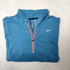 Nike Pullover Mens L Blue Dri-FIT 1/4 Zip Moc...