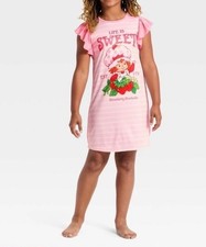 Girls' Strawberry Shortcake Pajama Night Gown - Pink Size Small 6-6X 