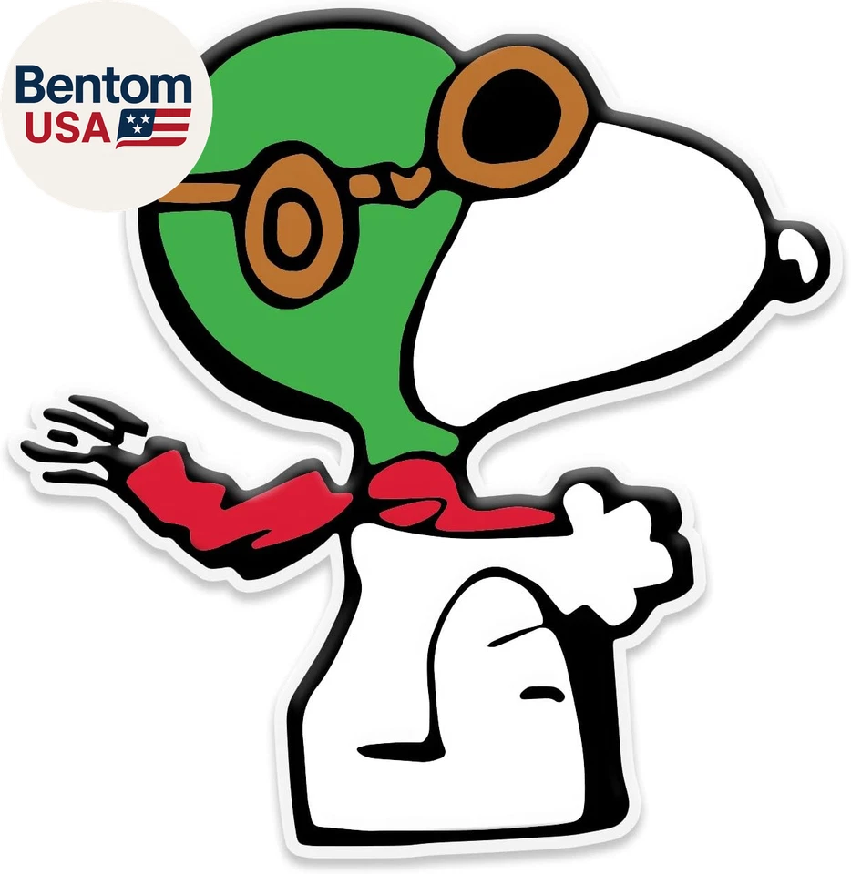 Red Baron Cartoon Dog Flying Window Laptop Car Sticker 5.5" - Image 4 of 4