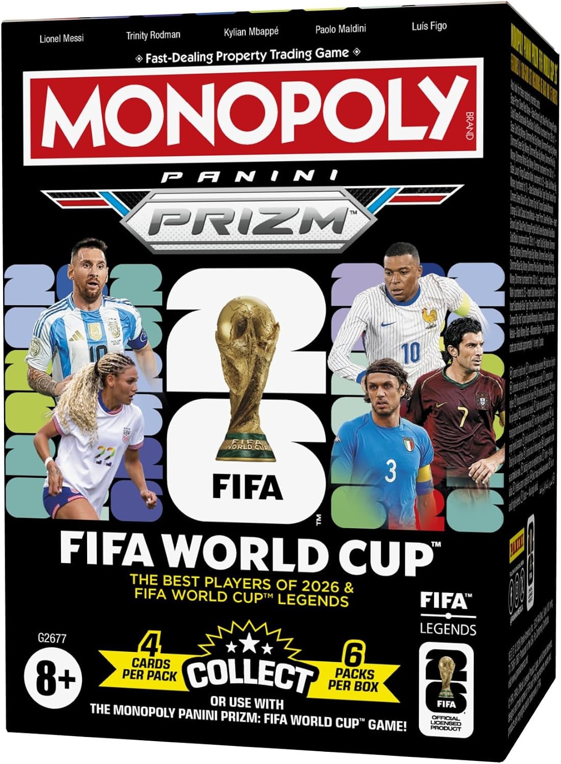 Monopoly Panini Prizm FIFA World Cup 2026 Trading Cards Booster Box 24 Cards NEW